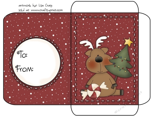 Christmas Gift Card Envelope Red 16