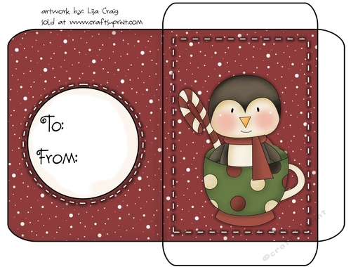 Christmas Gift Card Envelope Red 17