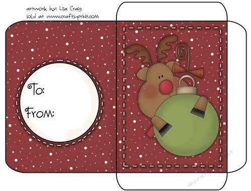Christmas Gift Card Envelope Red 20