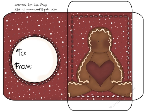 Christmas Gift Card Envelope Red 21