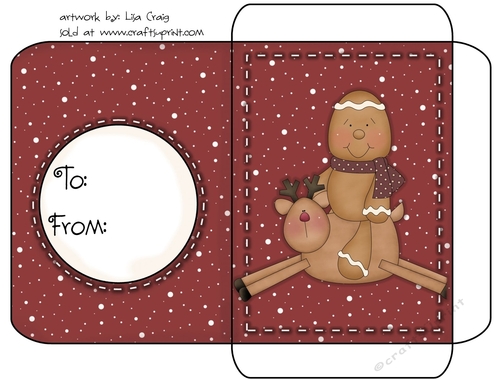 Christmas Gift Card Envelope Red 23