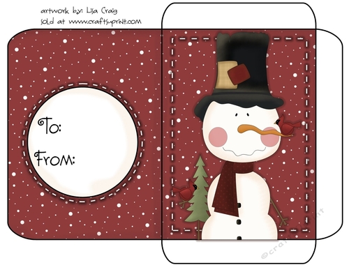 Christmas Gift Card Envelope Red 24