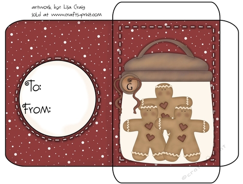 Christmas Gift Card Envelope Red 26