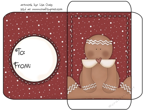 Christmas Gift Card Envelope Red 31