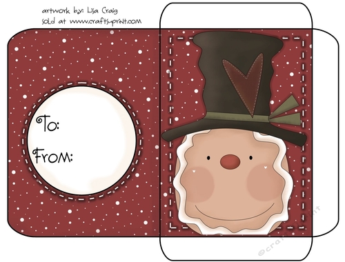Christmas Gift Card Envelope Red 34