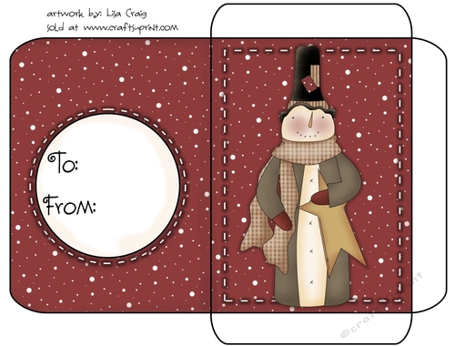 Christmas Gift Card Envelope Red 37