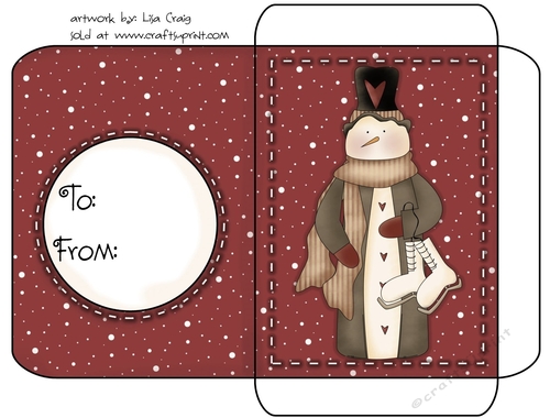 Christmas Gift Card Envelope Red 38