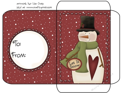 Christmas Gift Card Envelope Red 41