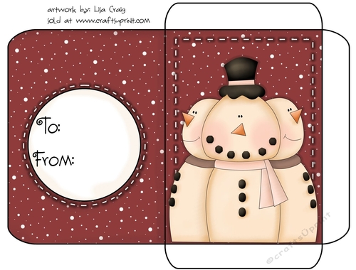 Christmas Gift Card Envelope Red 47
