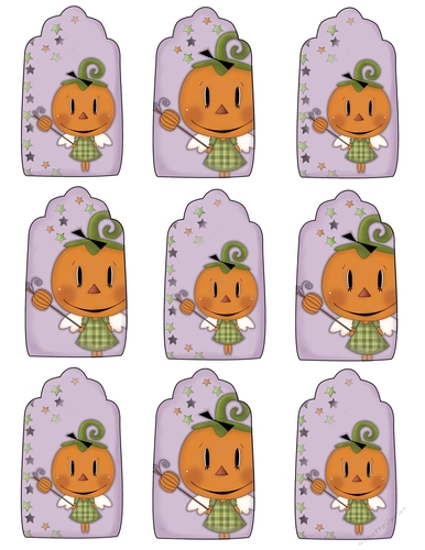 Pumpkin Fairy Tags Sheet
