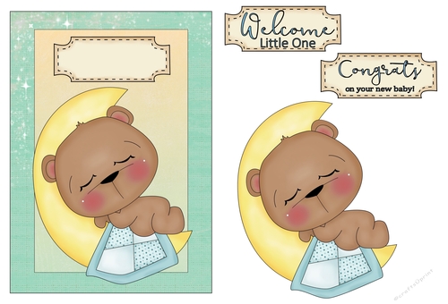 Baby Boy Bear Quick Card 1