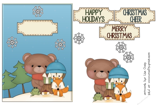 Bear and Penguin Card Front 1