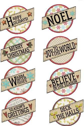 Vintage Christmas Labels Sheet 1