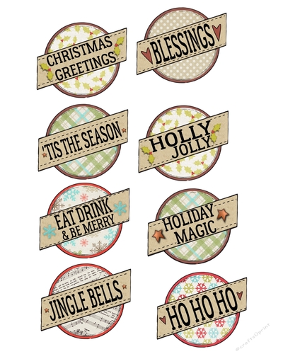 Vintage Christmas Labels Sheet 2