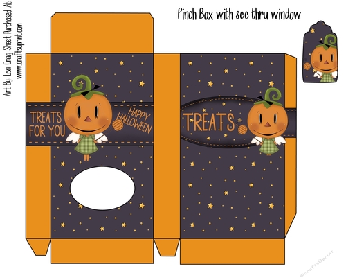 Pumpkin Fairy Pinch Box With See Thru Window With Matching Tag