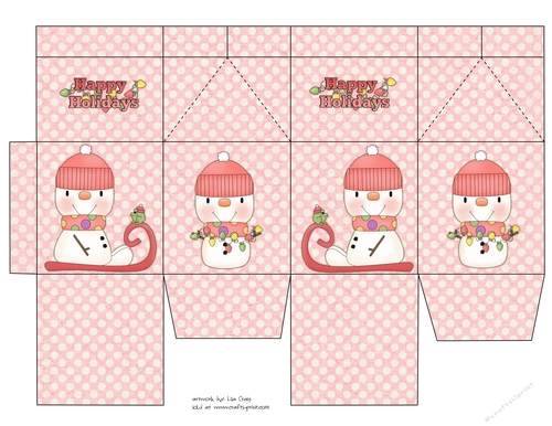 Pink Snowman Milk Carton