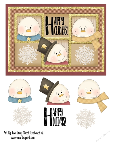 Happy Holidays Snowmen Card