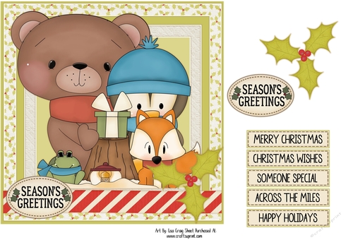 Winter Bear and Friends Card Front