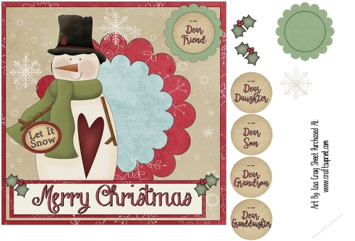 Let It Snow Snowman Card Front