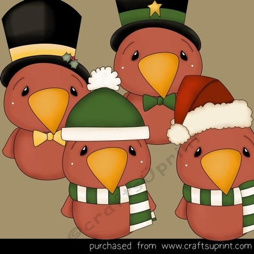 Winter Cardinals Clipart