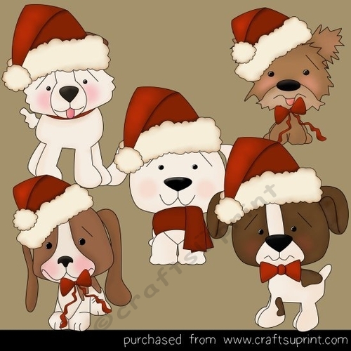 Christmas Dogs Clipart