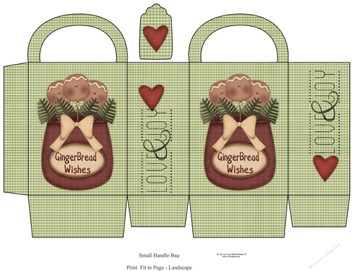 Gingerbread Wishes Small Gift Bag 