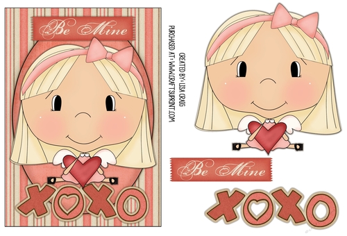 Girl Valentine Quick Card 3