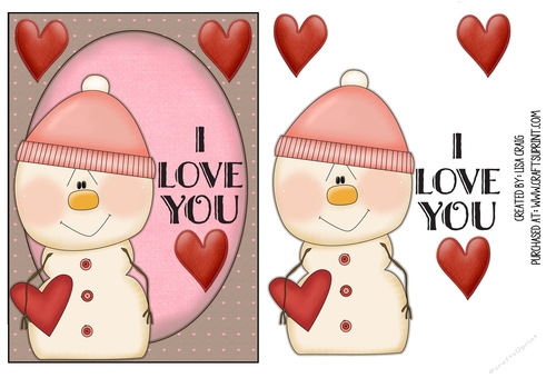 Snowman Valentine Quick Card 2
