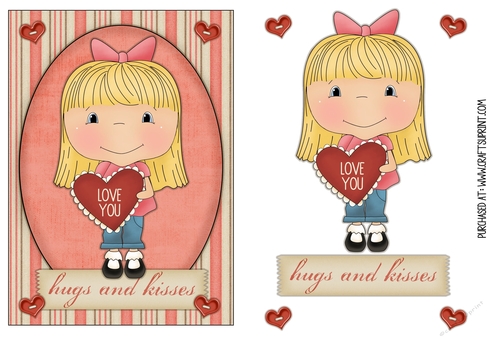 Girl Valentine Quick Card 1