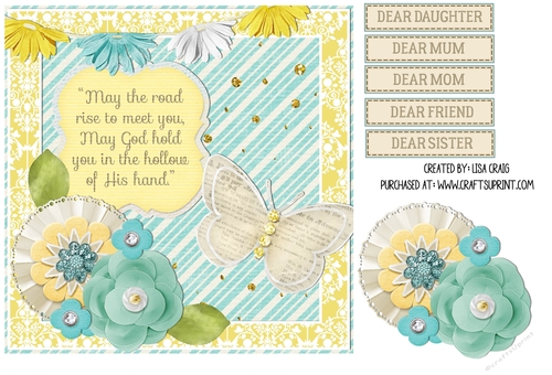 Spring Flowers & Butterfly Quick Card 1