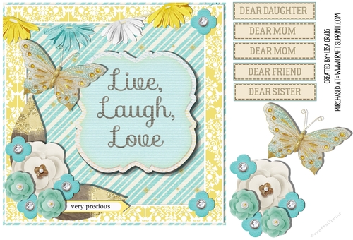 Spring Flowers & Butterfly Quick Card 1