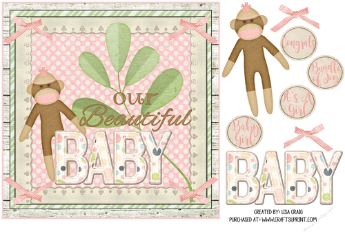 Baby Girl Square Card 1
