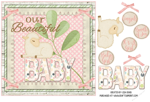 Baby Girl Square Card 2