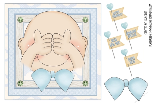 Peek-a-boo Baby Boy Card 1