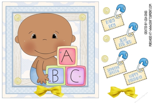 Blocks Baby Boy Card 2