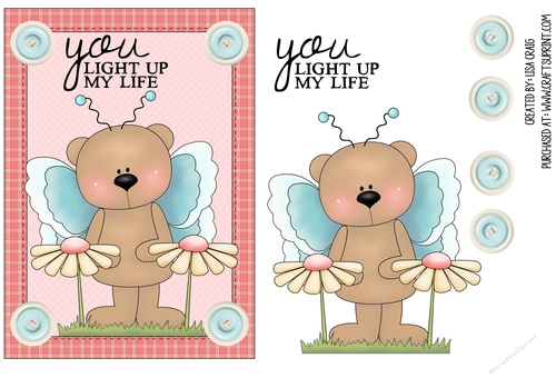 Fairy Bear You Light Up My Life Quick Card 1
