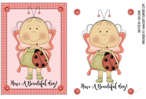 Fairy Girl Have A Beautiful Day Quick Card 1