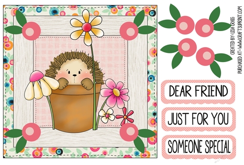 Hedge Hog Square Card 1