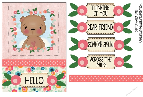 Bear Floral Frame Card 1