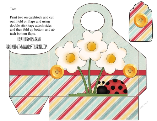 Flowers and Lady Bug Baby Tote 1