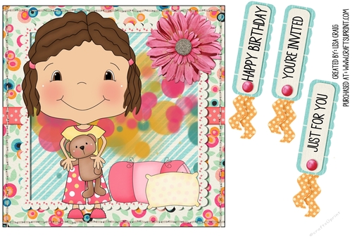 Sleep Over Girl Quick Card 1