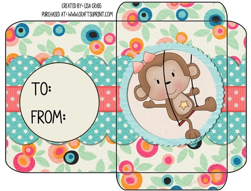 Swinging Monkey Gift Card Envelope