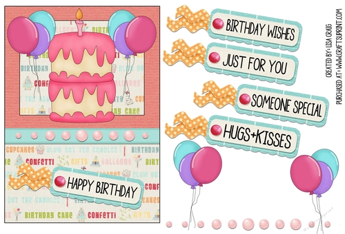 Birthday Girl Cake Card 2