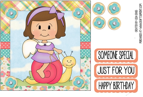 Snail Fairy Square Card 2
