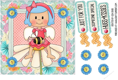 Flower Fairy Square Card 1