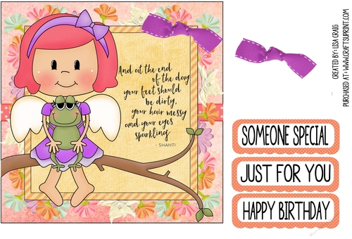Frog Fairy Square Card 1