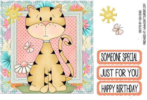 Spring Cat Square Card 2