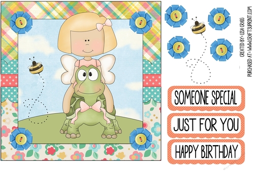 Garden Fairy Square Card 1
