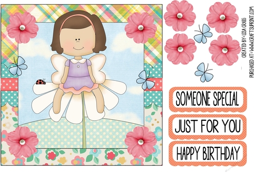 Garden Fairy Square Card 2