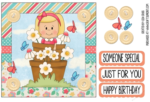 Garden Fairy Square Card 3